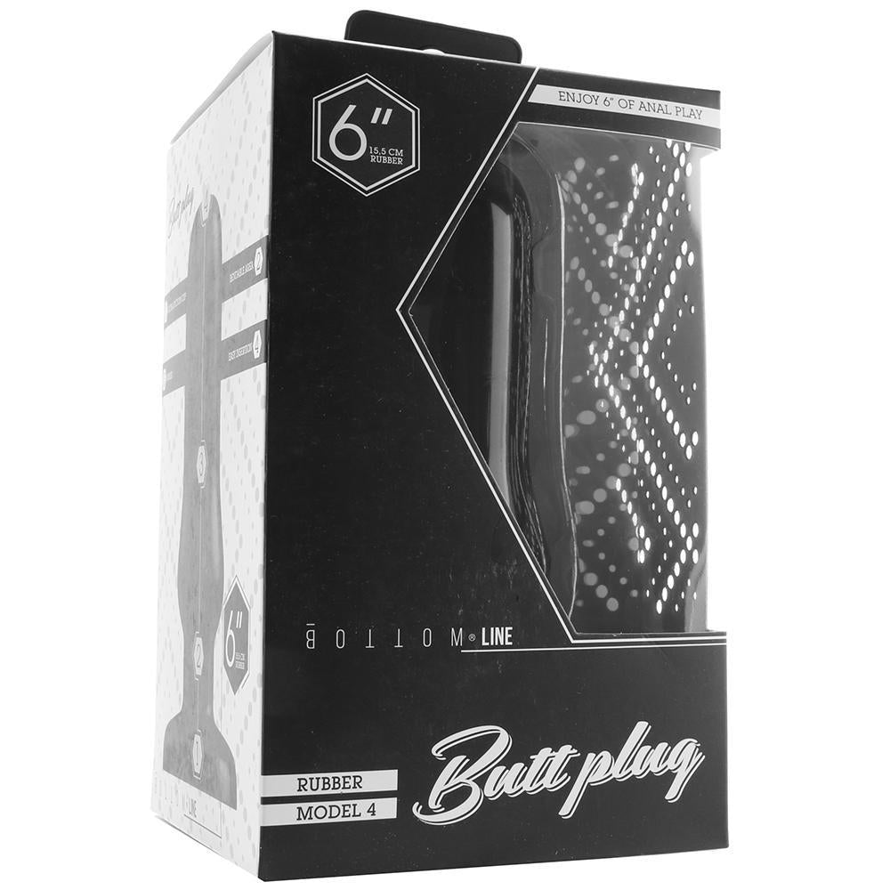 Buttplug - Rubber - 6 Inch - Model 4 - Black - Temptations