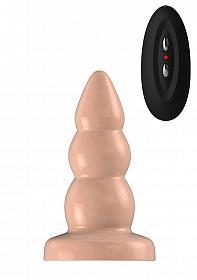 Buttplug - Rubber Vibrating - 5 Inch - Model 6 - Flesh - Temptations