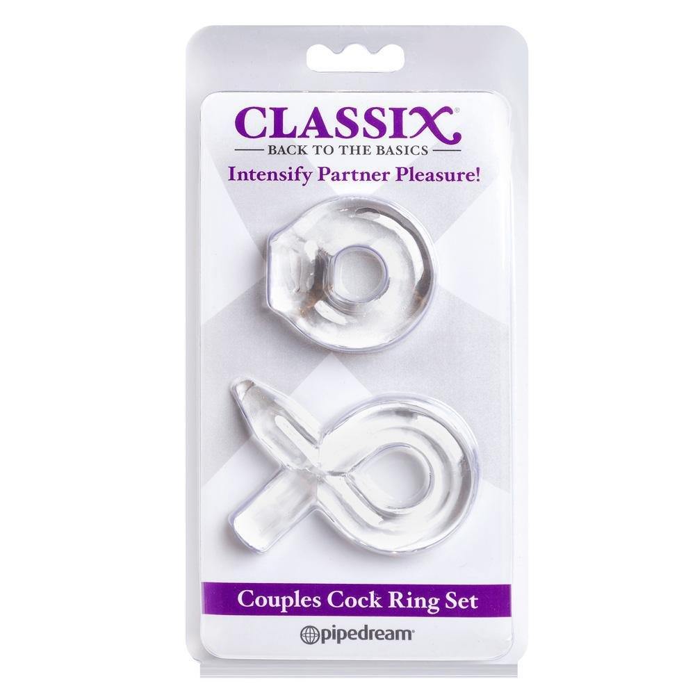 Classix Couples Cock Ring Set Clear - Temptations