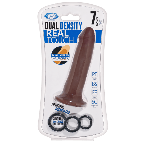 CLOUD 9 DUAL DENSITY DILDO TOUCH 7IN W/ NO BALLS BROWN - Temptations