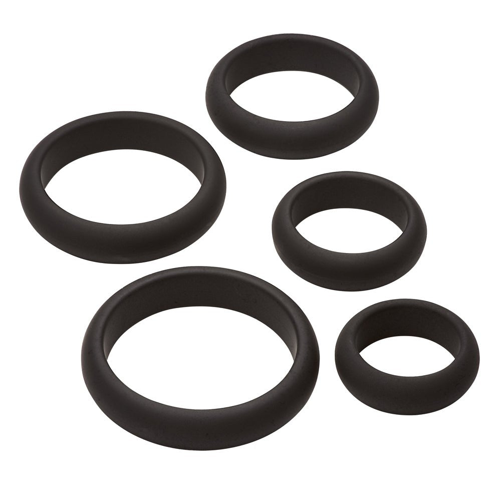 Cloud 9 Pro Sensual Comfort Cock Rings 5 Pack W/ Flat Back Design