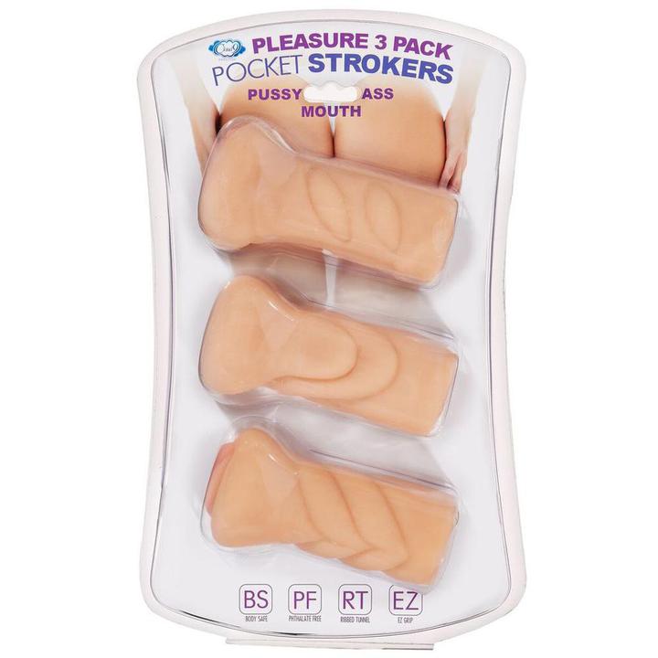 Cloud 9 Trio Stroker Pussy Ass Mouth Masturbator Kit - Temptations