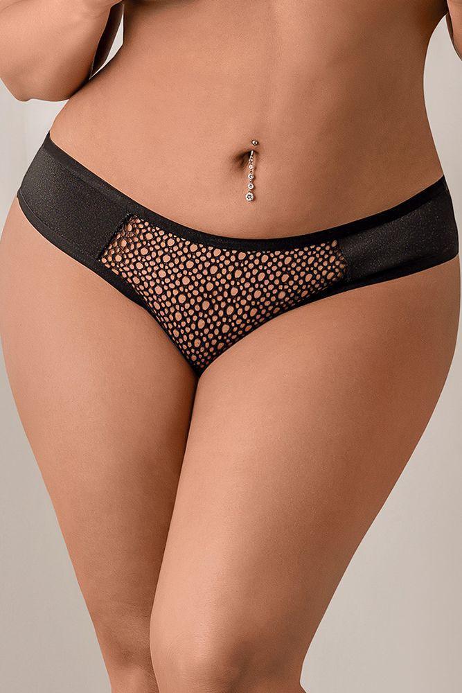 Crotchless Tanga Black 2XL - Temptations