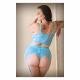 Curve Keira Criss Cross Bralette, Garter Belt & Panty Set - Temptations