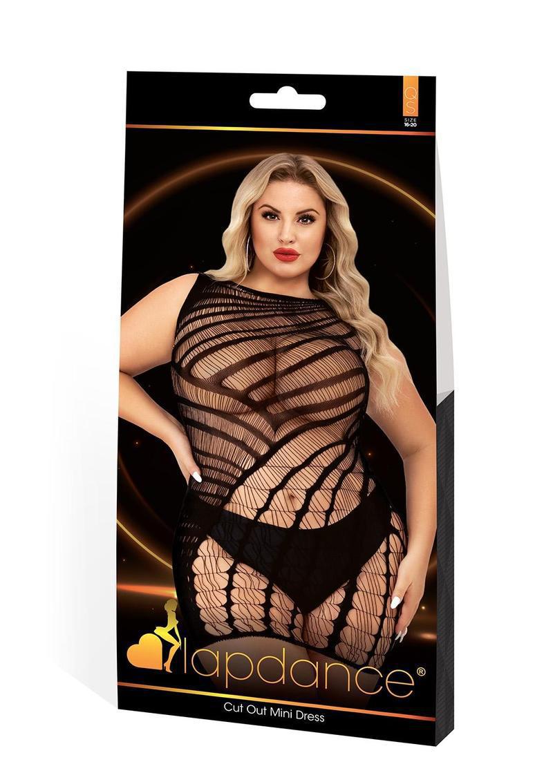 CUT OUT MINI DRESS BLACK - QUEEN - Temptations