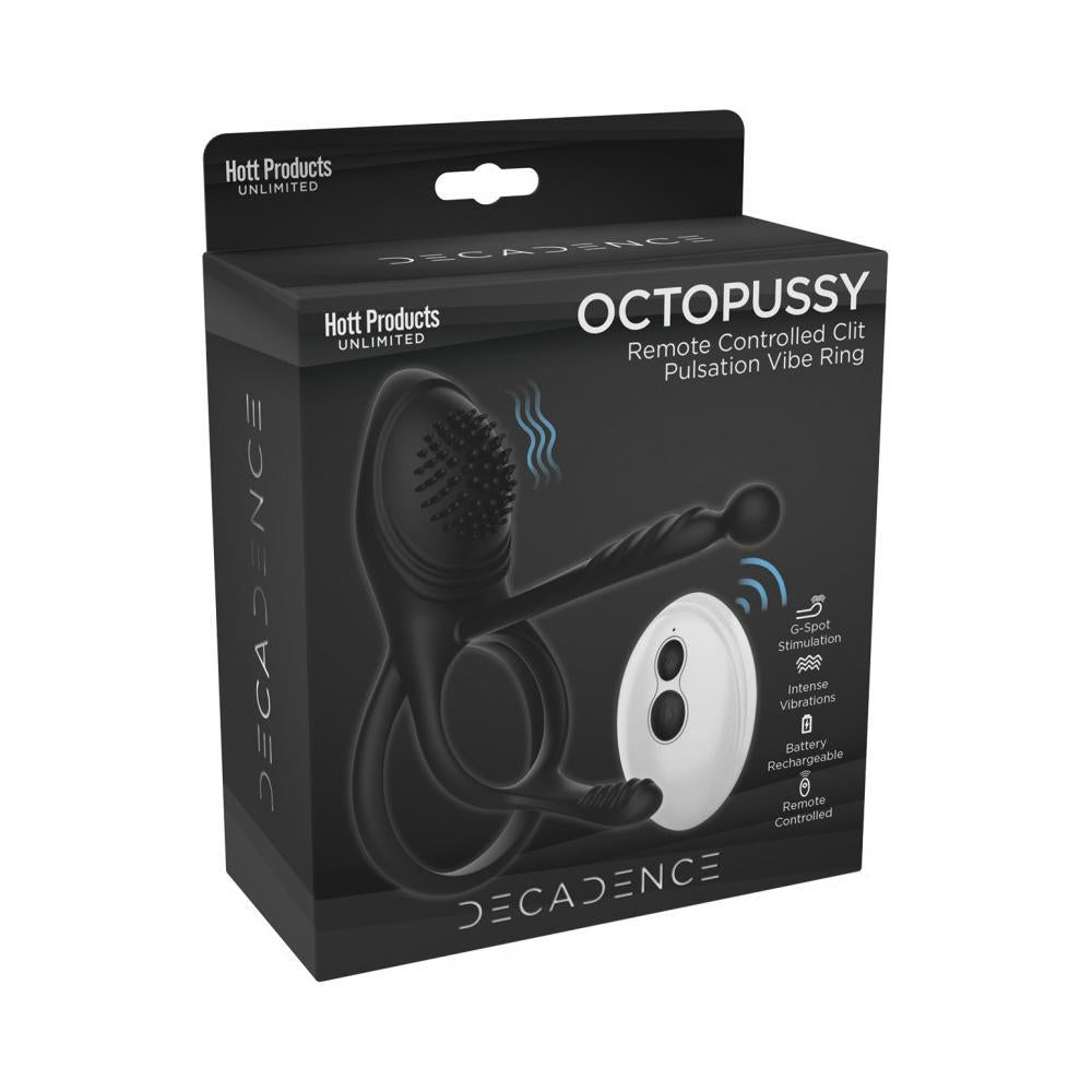 Decadence Octopussy Cock Ring/Clit/Anal Stim With Tentacles Remote Control - Temptations