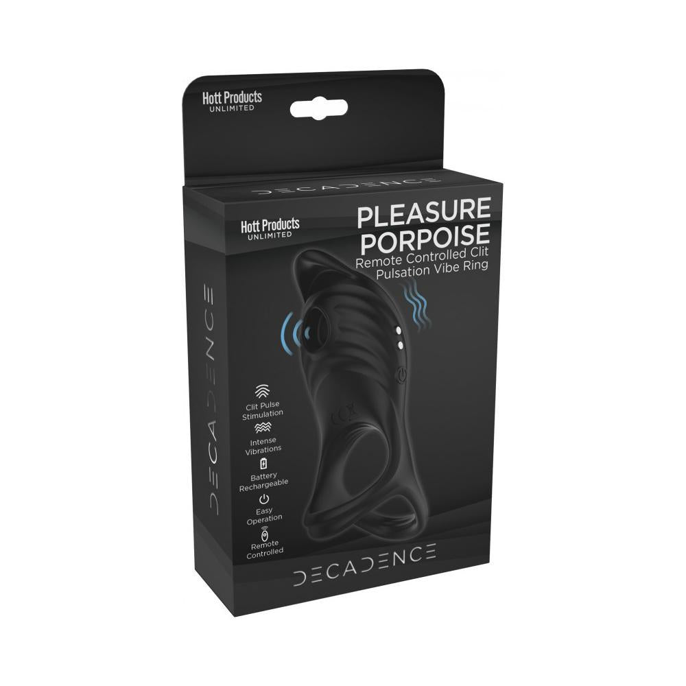 Decadence Pleasure Porpoise Cock Ring/Clit Stimulator W Remote Control - Temptations