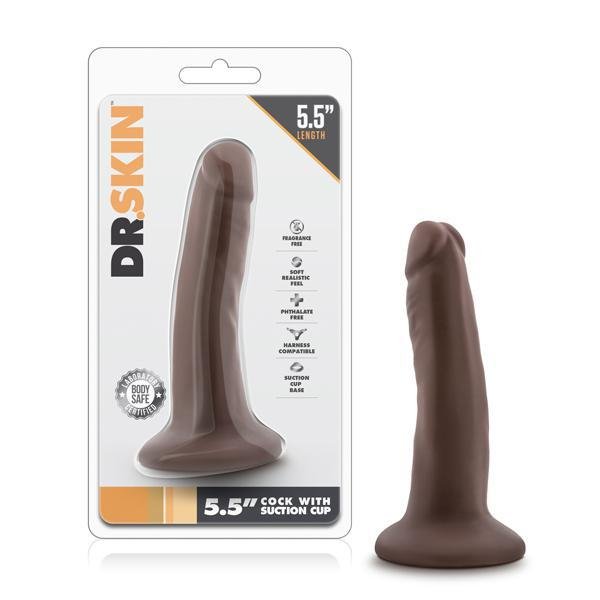 Dr. Skin 5.5" Cock With Suction Cup Chocolate - Temptations