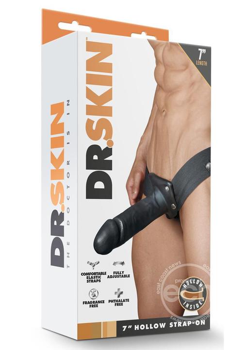 Dr. Skin - 7 Inch Hollow Strap On - Black - Temptations