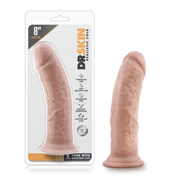 Dr. Skin 8" Cock With Suction Cup Vanilla - Temptations