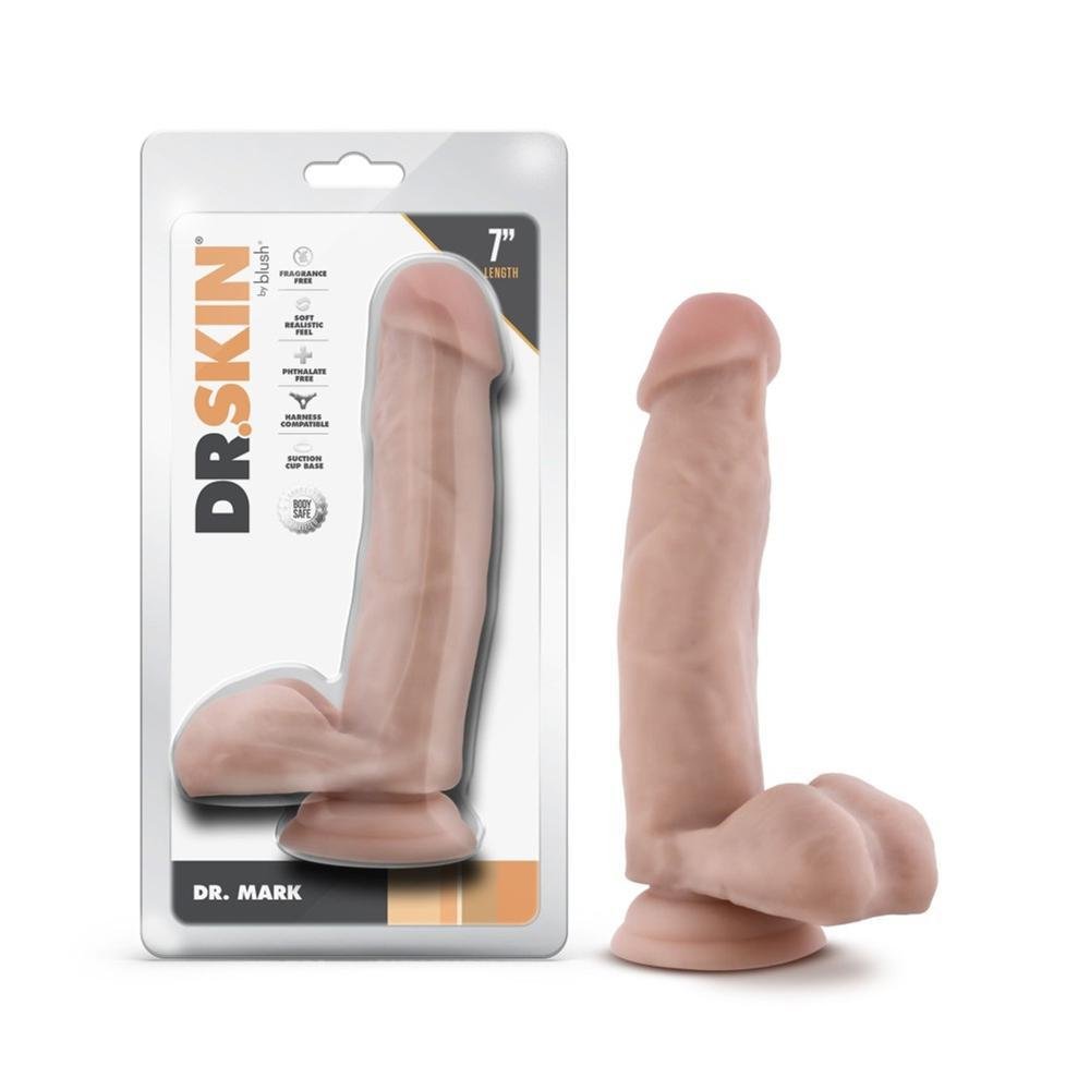 Dr. Skin Dr. Mark 7" Dildo With Balls Beige - Temptations