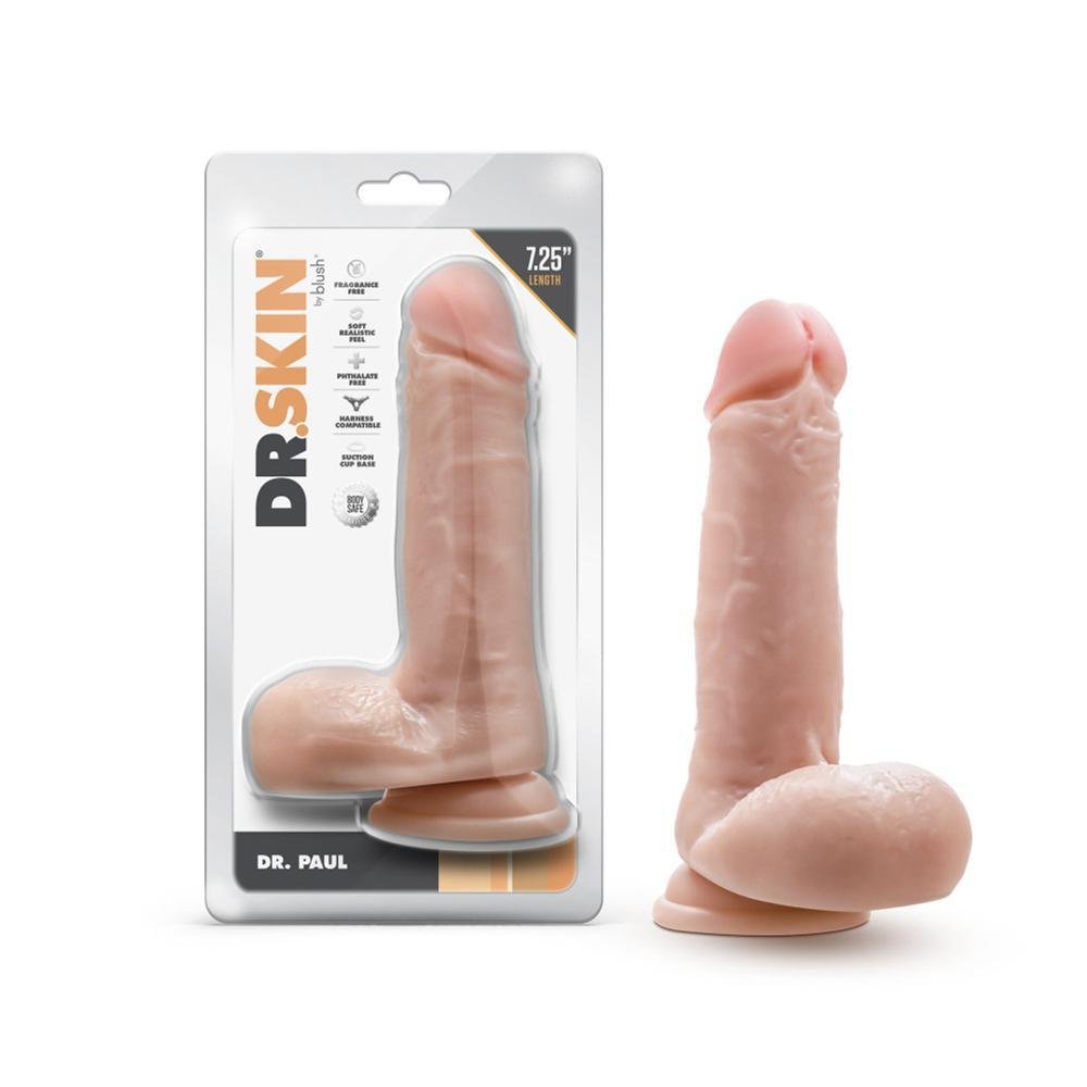 Dr. Skin Dr. Paul 7.25" Dildo With Balls Beige - Temptations