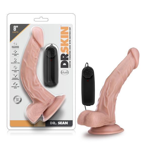 Dr. Skin Dr. Sean 8" Vibrating Cock With Suction Cup Vanilla - Temptations