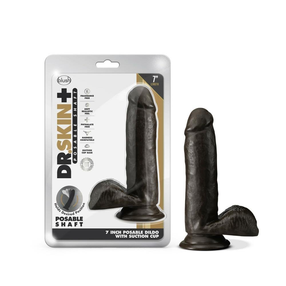 Dr. Skin Plus 7" Posable Dildo With Balls - Temptations