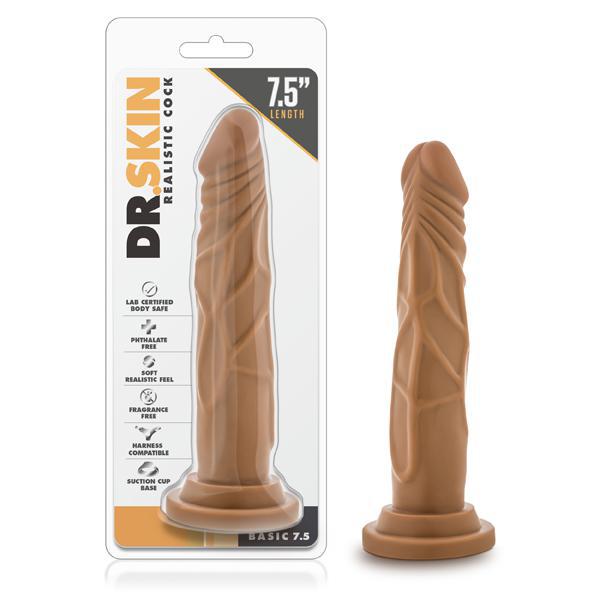 Dr. Skin Realistic Cock Basic 7.5 Mocha - Temptations