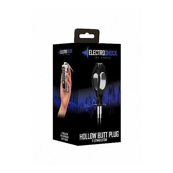 E - STIM HOLLOW BUTT PLUG BLACK - Temptations