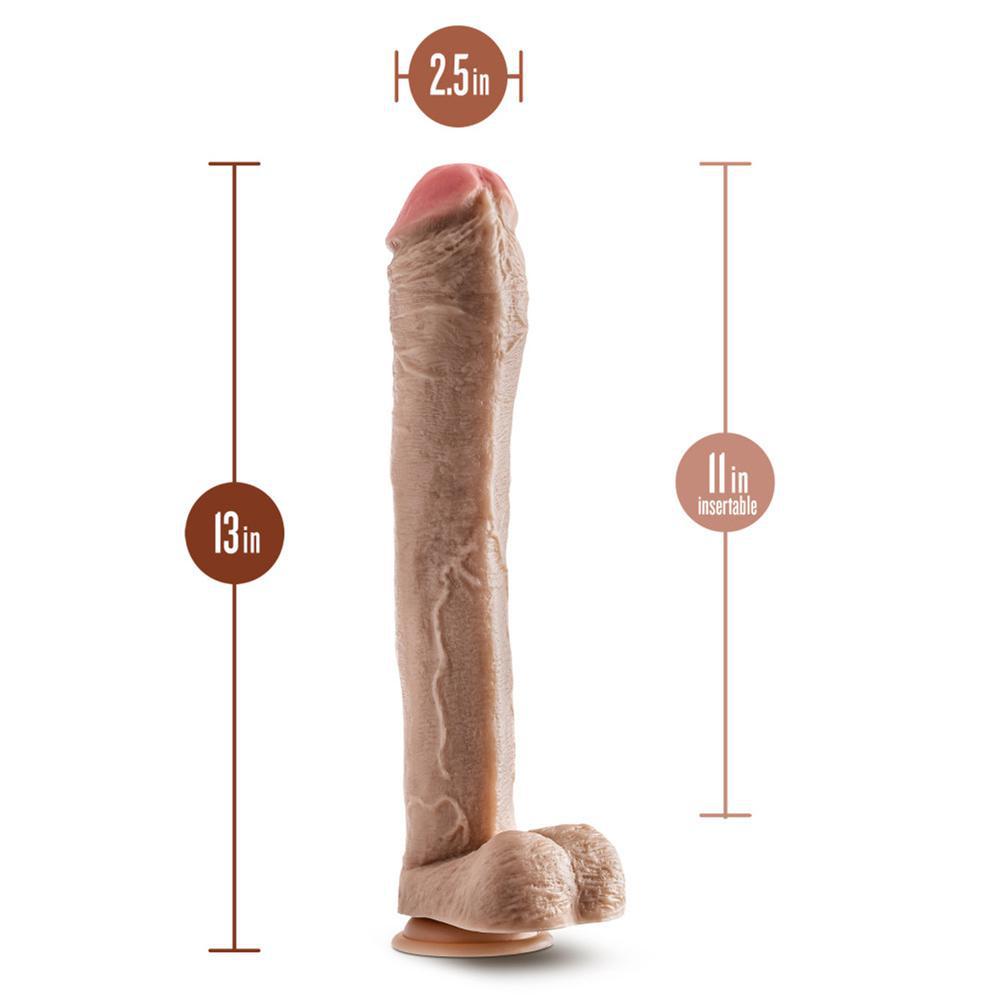 Dr. Skin Mr. Ed 13" Dildo With Balls Beige