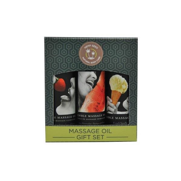 Earthly Body Edible Massage Oil Gift Set Box - Temptations