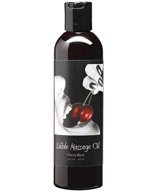Earthly Body Hemp Edible Massage Oil - 8 oz Cherry - Temptations