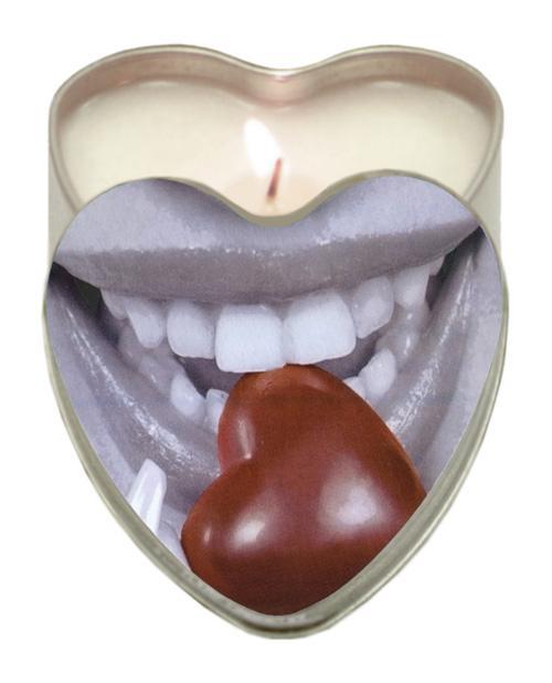 Earthly Body Suntouched Hemp Edible Candle - 4.7 oz Heart Tin Chocolate - Temptations