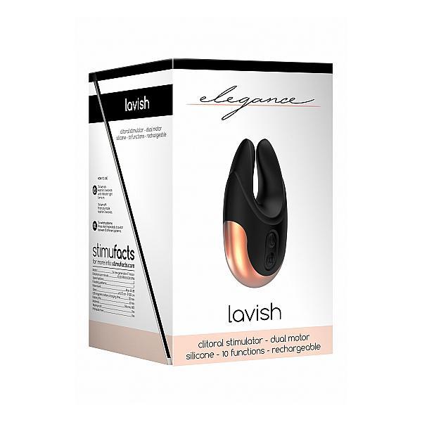 Elegance Dual Motor Clitoral Stimulator Lavish Black - Temptations