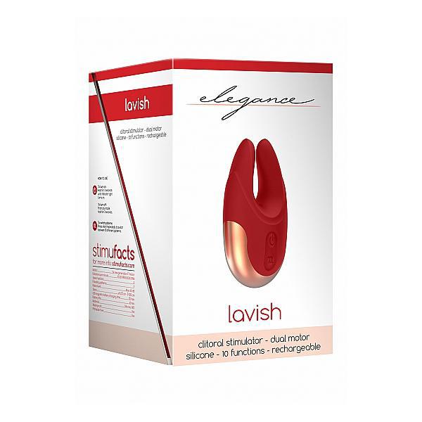 Elegance Dual Motor Clitoral Stimulator Lavish Red - Temptations