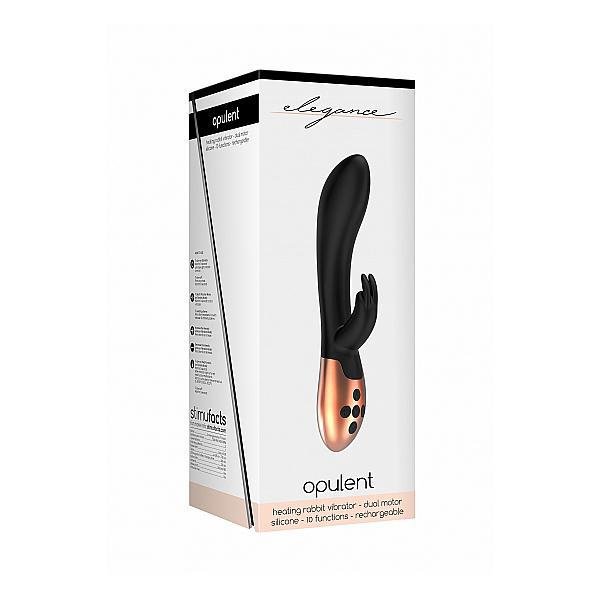 Elegance Heating Rabbit Vibrator Opulent Black - Temptations