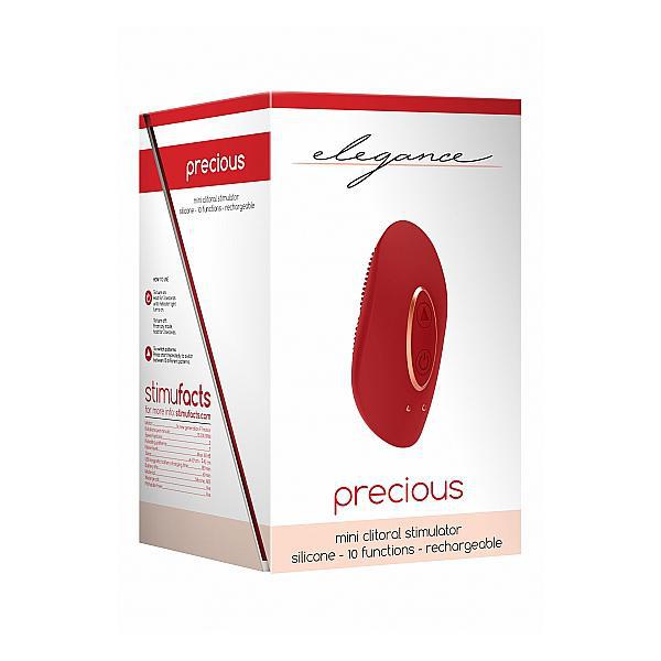 Elegance Mini Rechargeable Clitoral Stimulator Precious Red - Temptations