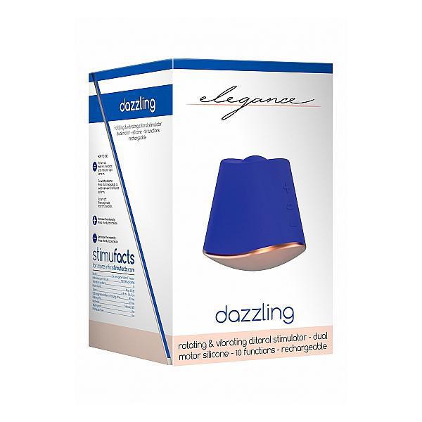 Elegance Rotating & Vibrating Clitoral Stimulator Dazzling Blue - Temptations