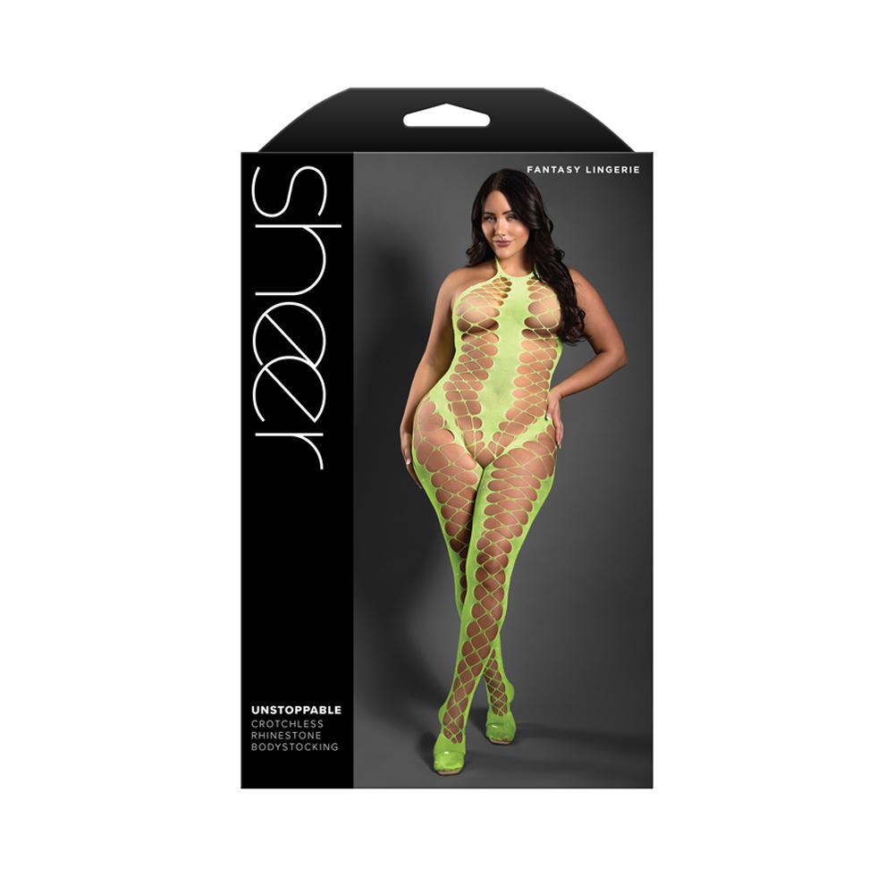 Unstoppable Crotchless Rhinestone Bodystocking