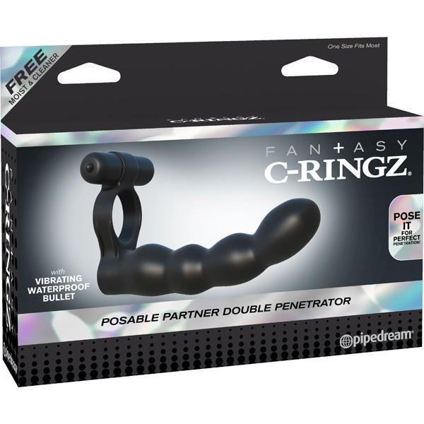 FANTASY C - RINGZ POSABLE PARTNER DOUBLE PENETRATOR BLACK - Temptations