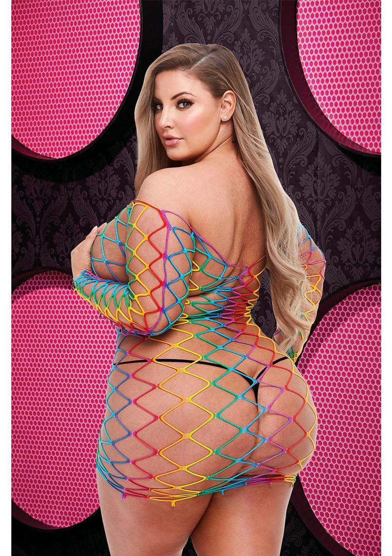 FENCENET RAINBOW MINI DRESS - Q - Temptations