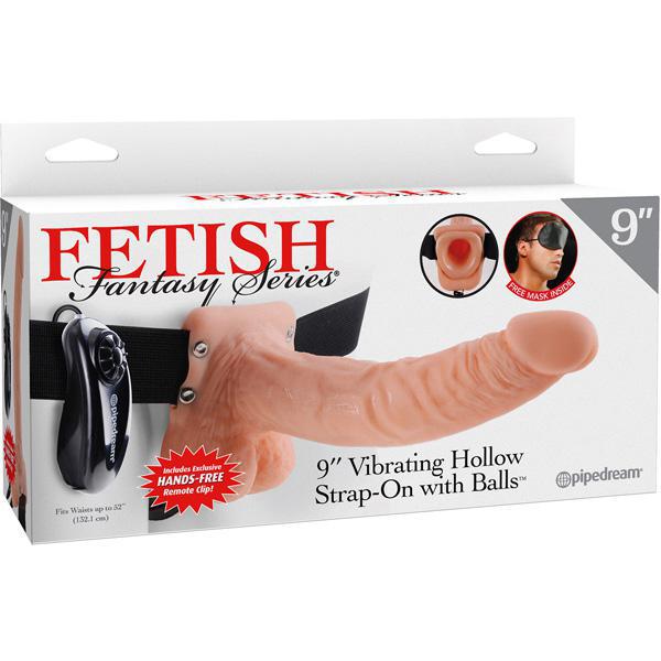 FF 9? Vibrating Hollow Strap - On with Balls Flesh - Temptations