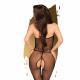 First Lady Crotchless High - Neck Bodystocking With Lace Details Black - Temptations
