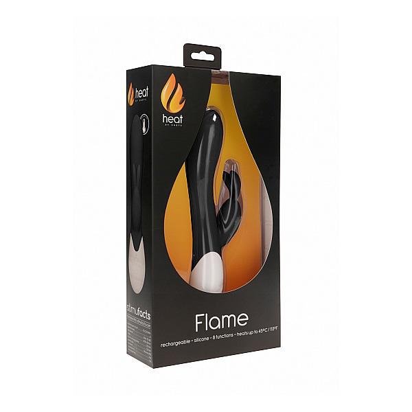 FLAME RECHARGEABLE HEATING G - SPOT RABBIT VIBRATOR BLACK - Temptations