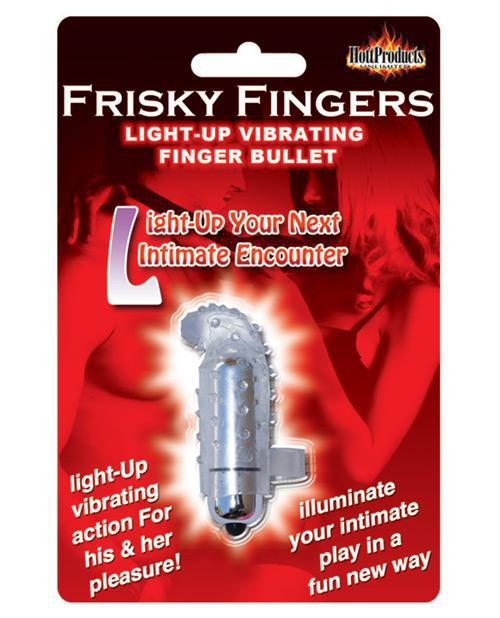 Frisky Finger Light Up Vibrating Finger Bullet - Clear - Temptations