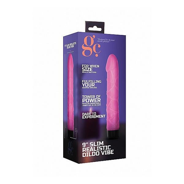 GC 9" Slim Realistic Dildo Vibe Pink - Temptations