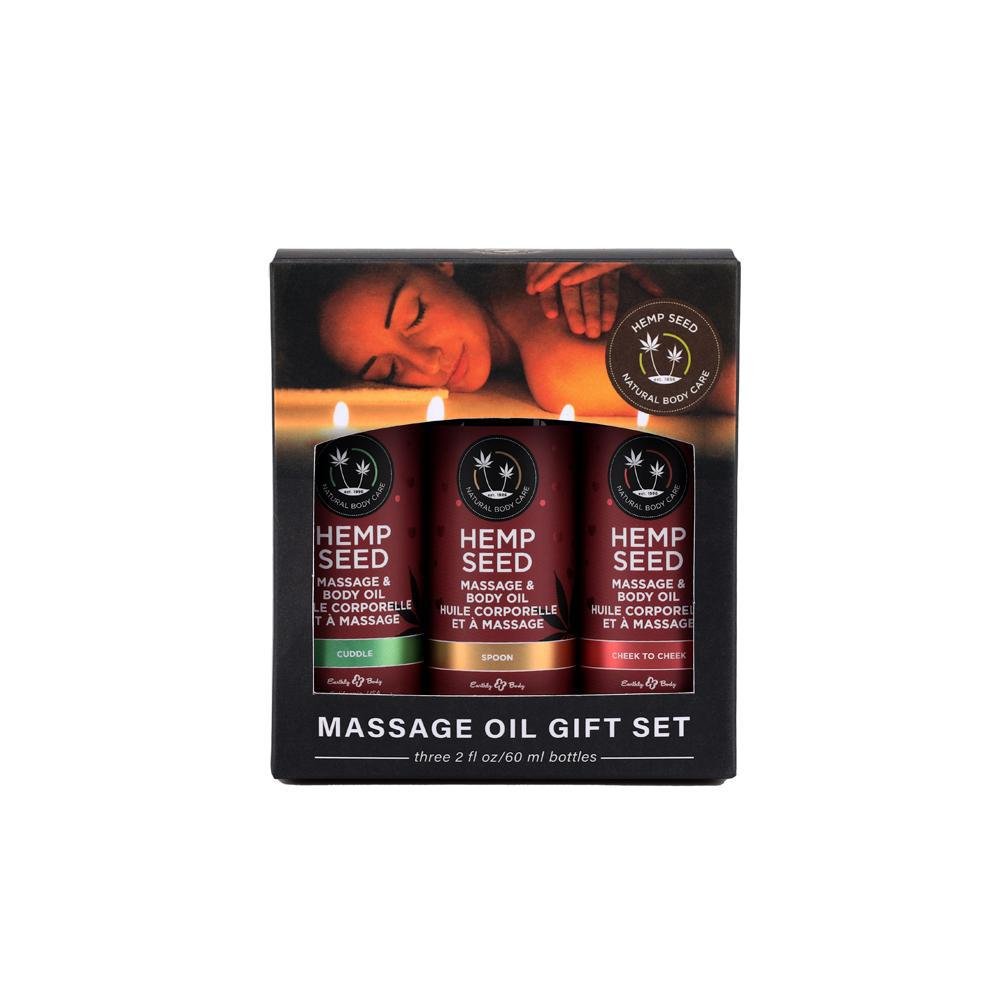 Hemp Seed Valentine Massage Oil Trio Gift Set 2 oz. - Temptations