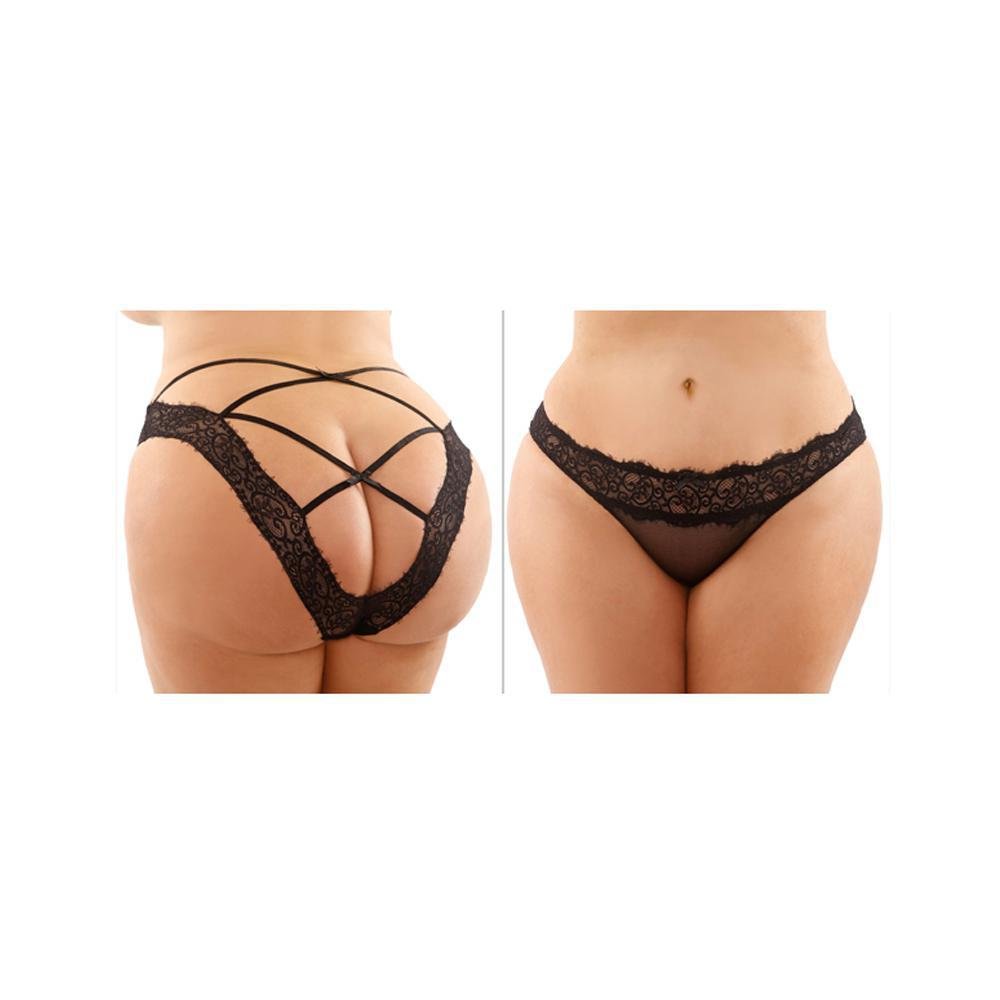 Ivy Lace & Mesh Bikini Panty Queen Size - Temptations