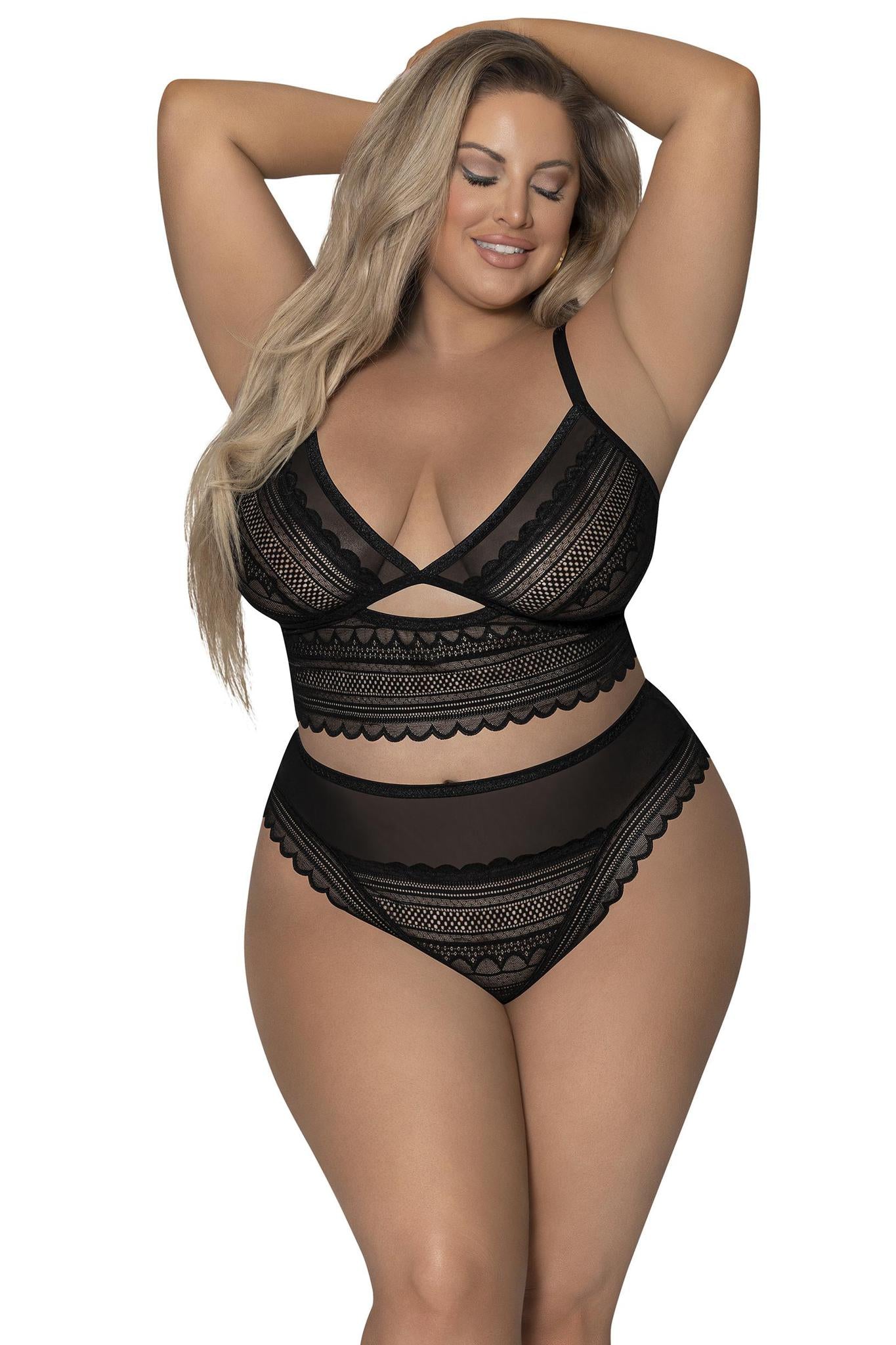 MG Bralette & Hipster Black Q - Temptations