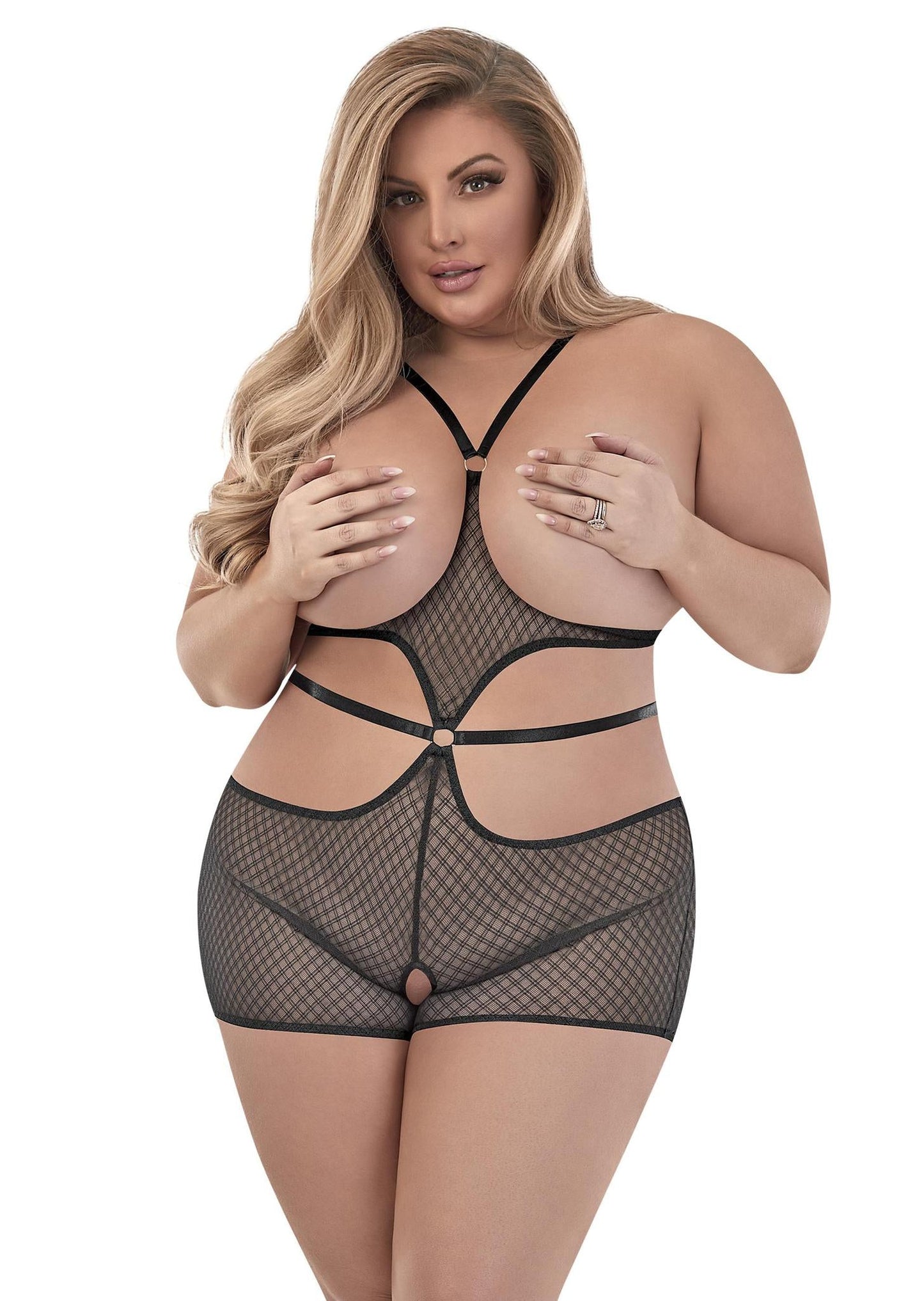 MS CUPLESS ROMPER BLACK 2XL - Temptations