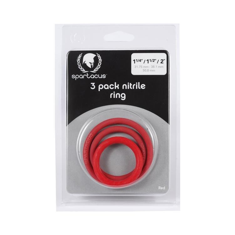 Nitrile C - Ring Set 1.25 1.5 2" - Red - Temptations