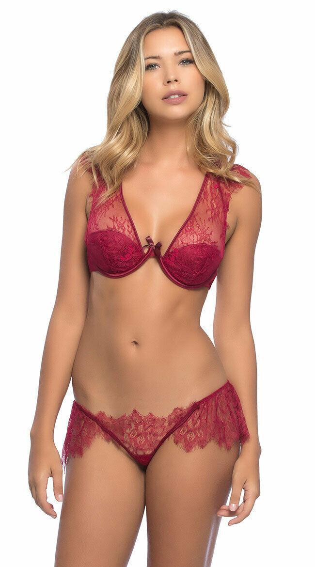 OLL SALE SKIRTED EYELASH LACE THONG 26 - 10471 RBB XL - Temptations