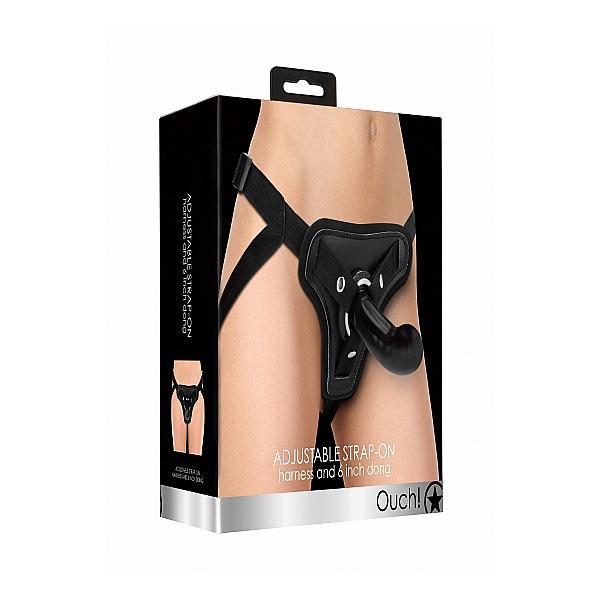 Ouch! Adjustable 6" Strap - On Set Black - Temptations