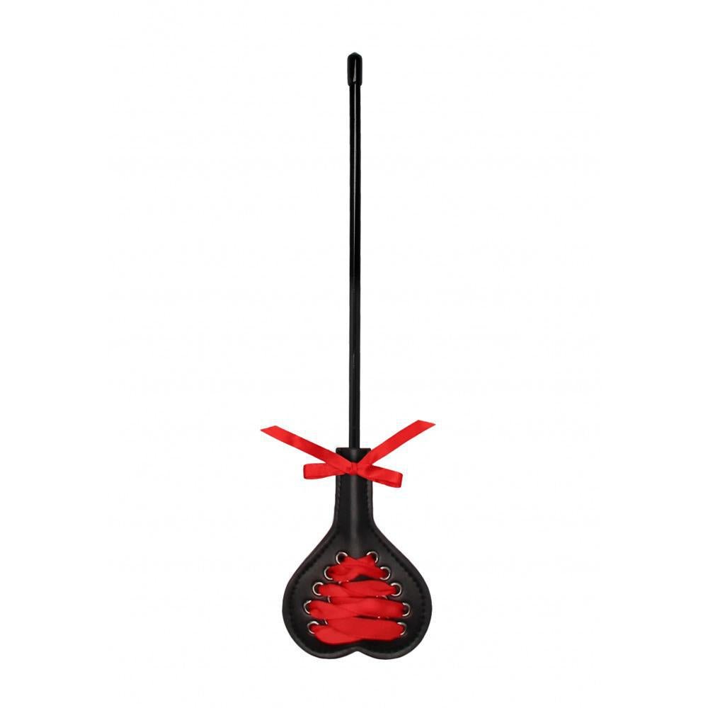 Ouch! Crop Heart Black With Red Lace Small - Temptations