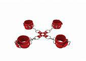 Ouch Leather Cuffs - Red - Temptations