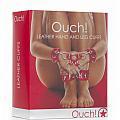 Ouch Leather Hand And Legcuffs - Red - Temptations