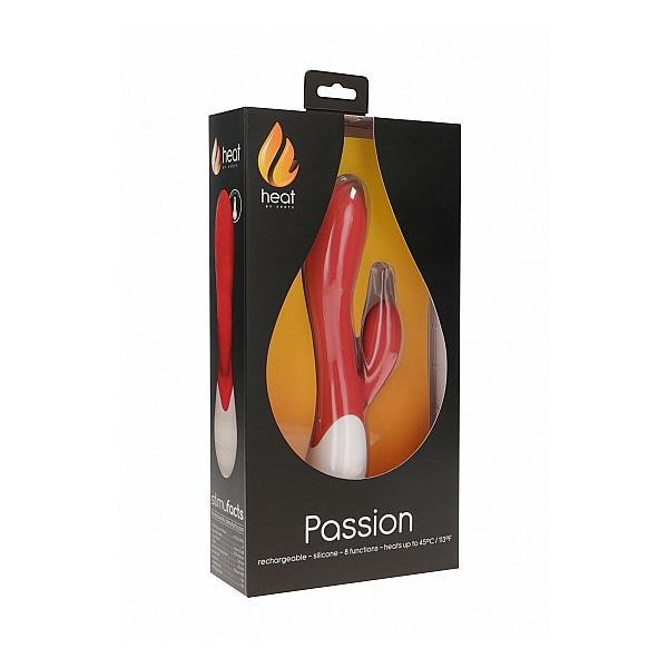 PASSION RECHARGEABLE HEATING G - SPOT RABBIT VIBRATOR RED - Temptations