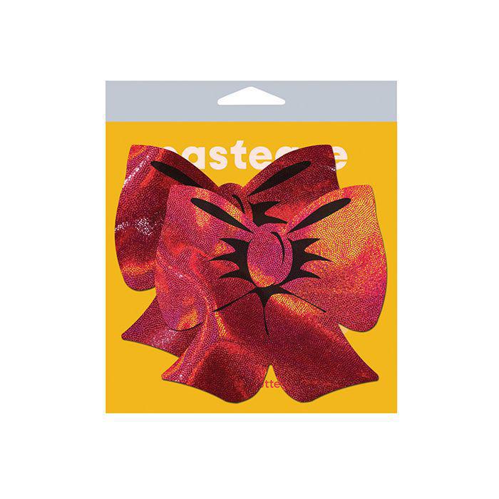 Pastease Coverage Holographic Bow - Red O/S - Temptations