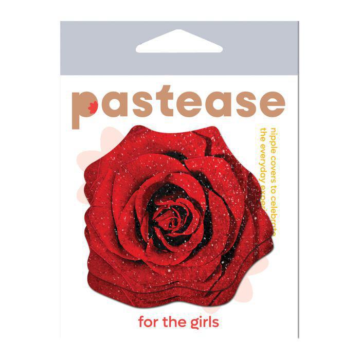 Pastease Glitter Velvet Blooming Rose - Red O/S - Temptations